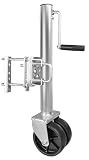 MaxxHaul 70149 Trailer Jack with 11-1/2" Lift, Swing-Back Design, Side Wind Handle & Dual 6" Wheels – 1500 lbs Capacity, Bolt-On for Utility & Boat Trailers