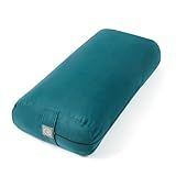 Meditation Cushion Yoga Bolster Pillow for Restorative Yoga- – Supportive Cushion for Meditation, Pilates, and Relaxation – Filled with 100% Cotton - Removable Faux Suede Cover, Teal