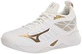Mizuno Women's Wave Dimension Volleyball Shoe, White-Gold, 9.5