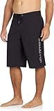Maui Rippers Men Board Shorts, Size 38, Extra Long 24" Swim Shorts with Quick Dry Fabric, Beachwear Designed for Swimming, Boating, Fishing, Surfing & Pool Days Black