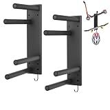 HAVXJAN Scooter Wall Mount, Metal Organizer Black Holder for Scooter Vertical Space Saver Scooter Rack, Scooter Stand for Garage, Living Room, Sports Shop (2 Tiers-2 Packs)