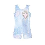 Disney Frozen Elsa Girls Gymnastics Leotards Toddler Tumbling Outfit Biketard Unitard with Shorts Blue 3-4T