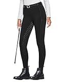 FitsT4 Sports Women's Winter Horse Riding Pants with Zipper Pockets Full Seat Riding Tights Fleece Lined Equestrian Breeches for Women Black M