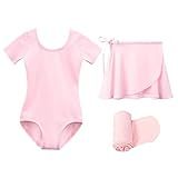 Stelle Ballet Leotards for Girls Toddler Dance Dress Outfit Combo with Skirt and Tights (Toddler/Little Kid/Big Kid)(Ballet Pink (Adjustable Tie), 90)