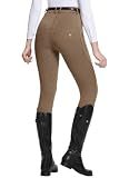 baleaf Womens Horse Riding Pants Full Seat Silicone Breeches Tights Brown M