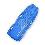 Slippery Racer Downhill Xtreme Flexible Adults and Kids Plastic Toboggan Snow Sled for Up to 2 Riders with Pull Rope and Handles, Red (Blue)