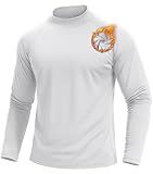 TACVASEN Mens Long Sleeve Thermal Shirt Mock Turtle Neck Fleece Lined Winter Top Cold Weather Warm Base Layer Athletic Outdoor Undershirt White L