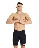ARENA Men's Swim Jammer Team Solid MaxLife Athletic Swimwear Professional Training Swimsuit Sports Bathing Suit, Black/White, US Size 30
