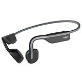 SHOKZ OpenMove - Open-Ear Bluetooth Sport Headphones - Bone Conduction Wireless Earphones - Sweatproof for Running and Workouts, with Sticker Pack (Grey)
