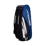 HUNDRED Cosmogear Badminton Kit-bag (Black/Royal Blue, Size: Large) | Double Zipper | Bag with Front Zipper Pocket | Material: Polyester| Padded Back Straps | Easy-Carry Handle