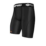 Shock Doctor Compression Shorts with Cup Pocket - Athletic Supporter Underwear with Pocket (Cup NOT Included) - Adult, Black, Adult, L
