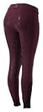 Equinavia Astrid Womens Silicone Full Seat Breeches | Mid Rise Riding Pants with Phone Pockets - Fig Purple/Brown - 30