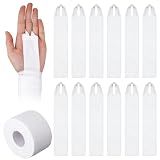 Teyva Daily 12 Pcs Gymnastics Tape Grips and 1 Roll Athletic Tape for Gymnastics Bars Reusable Athletic Grips Strong Support Wrist Ankle Knee Guards Protector Sport Training Accessories(White)