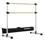 VITA Barre Portable Freestanding Double Ballet Barre, Prodigy, 4 Ft Bars, Satin Silver, with Bag | Adjustable Height, USA Made, Home or Gym Exercise Equipment for All Ages | Dance, Fitness, Pilates