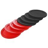 INSCOOL Air Hockey Pucks 8 Pack 2.5 Inch Replacement Set Black and Red
