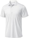 TACVASEN Mens Golf Shirt Dry Fit Mens Polo Shirts Short Sleeve Performance Golf Polos for Men with Collar Work Shirts White, XL