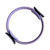 TIEVOSA Pilates Ring Fitness Trainer, Pilates Ring for Mat & Reformer Workouts, Pilates Ring Fitness Circle 14.96" Yoga Rings Magic Circle with Dual Padded Handles for Toning Arms (Purple)