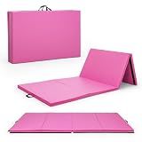 CAP Barbell Folding Exercise Mat – Durable, Anti-Tear, Thick Padding for Fitness, Aerobics, Gymnastics & Home Workouts. 10' x 4' x 2" thick PINK