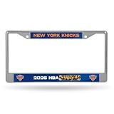 Rico Industries NBA Basketball New York Knicks 2026 NBA Champions 12" x 6" Chrome Frame with Decal Inserts - Car/Truck/SUV Automobile Accessory