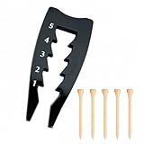 YLowogy Golf Tee Height Setter, Zinc Alloy Adjustable Golf Tee Height Tool 5 Settings with 5pcs Golf Tees for Consistent Swings