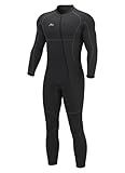 Hevto Men Wetsuits 3/2mm Neoprene Front Zip Full Wet Suit Keep Warm for Surfing Swimming SUP Snorkeling Diving (M2-Black, L)