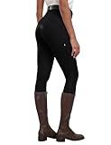 MoFiz Women's Silicone Full Seat Horse Riding Pants Zipper Pockets Equestrian Breeches Riding Tights Black M