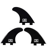 OCEANBROAD Surfboard Fin Thruster 3 Fins for FCS-Based Fin Box with Screws Wax Comb Key