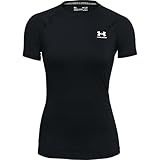 Under Armour Women's HeatGear Compression Short-Sleeve T-Shirt, Black (001)/White, Medium