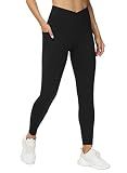THE GYM PEOPLE Women Cross Waist Workout Leggings Yoga Pants with Pockets