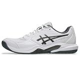 ASICS Men's Gel-Dedicate 9 Pickleball Tennis Shoes, 10, White/Gunmetal