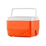 Small Cooler 5.75 Qt Insulated Ice Cooler Portable Ice Box Hard Heavy Duty Small Ice Chest for Camping, Tailgating, Beach, Picnic, Groceries, Lunch, & More Orange