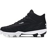 Under Armour Boys' Leadoff Mid RM JR 3.0 Baseball Cleats, (001) Black/Black/White, 2.5, US