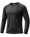 Boladeci Swim Shirts for Men Rash Guard Long Sleeve UPF 50+ UV Protection Sun Block SPF Cool Athletic Gym Tee Shirts for Men Hiking Running (Black)