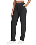 G4Free Black Work Pants Women Business Casual Pants Stretch Yoga Wide Leg Trousers High Waisted Office Wear Outfits (32",Black,M)