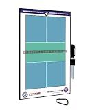 The Coacher Premium Dry Erase Magnetic Badminton or Pickleball Coaching Coach Board Clipboard - Made in The USA - Double-Sided - Training Aids Equipment Gear (No Magnets)