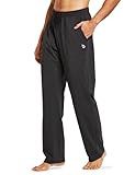 baleaf Men's Sweatpants Casual Lounge Cotton Pajama Yoga Pants Open Bottom Straight Leg Male Sweat Pants with Pockets Charcoal L