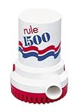 Rule High-Performance 1500GPH, 12 Volt Water Pump for Boats - Bilge Pump, Submersible Pump - Ideal for Marine Accessories, Boating supplies, and Bilge Pumps