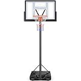 Yohood Basketball Hoop Outdoor 10ft Adjustable, Portable Basketball Hoop Goal System for Kids Youth and Adults in Backyard/Driveway/Indoor, 44 Inch Shatterproof Backboard and Larger Base