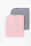2-Pack Heat Resistant Silicone Mat for Hair Styling Tools – for Flat Iron, Curling Iron & Hot Hair Tools, Heat Proof Pad for Bathroom & Vanity Non-Slip Countertop Protector