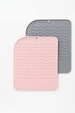 2-Pack Heat Resistant Silicone Mat for Hair Styling Tools – for Flat Iron, Curling Iron & Hot Hair Tools, Heat Proof Pad for Bathroom & Vanity Non-Slip Countertop Protector