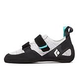 BLACK DIAMOND Women's Momentum Rock Climbing Shoes, Strap, Black-Alloy, 9.5 | Engineered Knit upper, sticky rubber for edging and smearing, neutral last for gym, bouldering, sport routes, and crag days