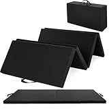 GarveeLife 6x3Ft Folding Gymnastics Mat, Exercise Mats & Gymnastics Tumbling Mats, Thick Portable Home Gym Floor Pad for Yoga, Pilates, Aerobics & Martial Arts Training, Four Pads Folding design