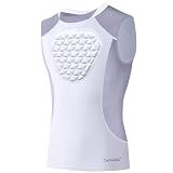 Cabasse Youth Chest Protector, Heart-Guard/Sternum Protection Shirt for Baseball, Football, T Ball, Lacrosse & Goalies (Small, White Grey)