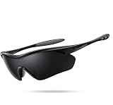 Lamicall 22g Polarized Sports Sunglasses - Lightweight UV400 Protection Men Women Sun Glasses for Baseball Running Cycling Fishing Golf Driving, Black Gray