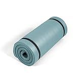Tone Fitness Premium Extra Thick 1-Inch High Density Exercise Mat with Carry Strap – Non-Slip Workout, Pilates, and Yoga Mat for Home Gym - Color Teal - Diamond Pattern