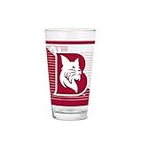 Rico Industries NCAA Bates Bobcats Standard 16 oz Pint Glasses with Digitally Printed Logo, Classic Drinking Glass - Great for Every Day Use