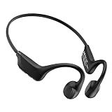 MJOFFIN Bone Conduction Headphones, Bluetooth 6.0 Open-Ear Sport Headset, 22g Ultra-Light with Mic, IP55 Waterproof, 10H Battery & Fast Charging for Running, Cycling, Gym Workouts (Light Black)