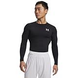 Under Armour Men's Armour HeatGear Compression Long-Sleeve T-Shirt , Black (001)/White, Large