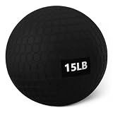 Amazon Basics Heavy-Duty Slam Medicine Ball for Exercise, Weighted Design, 15lb, Black