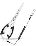 Pullther fishing Needle Nose Pliers Fishing,Hook Remover,Stainless Steel,Fishing Pliers Kit with Lanyard,Braid Cutter Rustproof Fishing Multitool for Saltwater